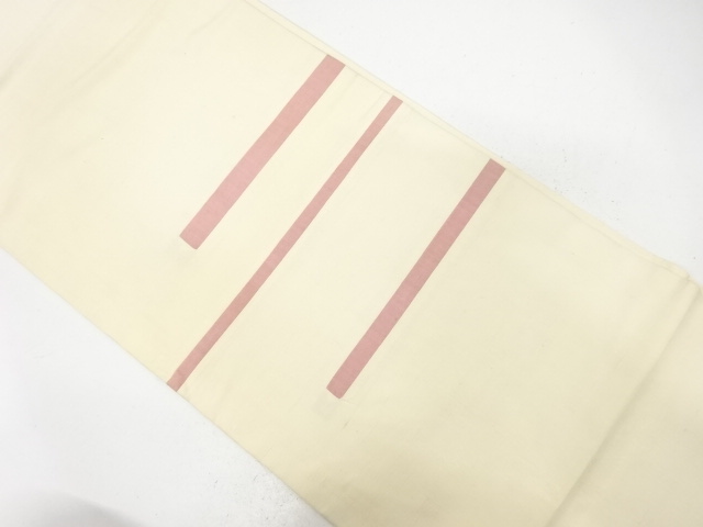 JAPANESE KIMONO / ANTIQUE FUKURO OBI / SILK / TSUMUGI / WOVEN STRIPE